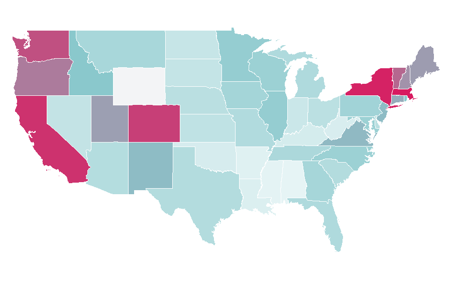 Affinity by region — Headspace (digital health platform), United States