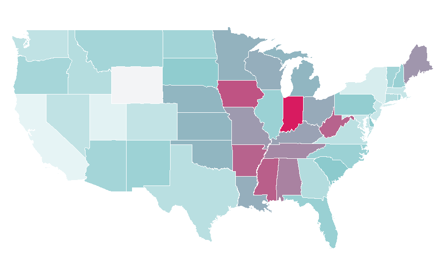Affinity by region — Health & wellness, United States