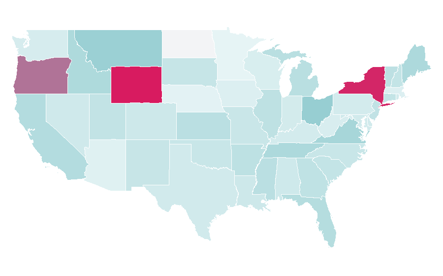 Affinity by region — Health food store, United States