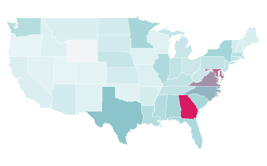 Affinity by region — Health informatics, United States