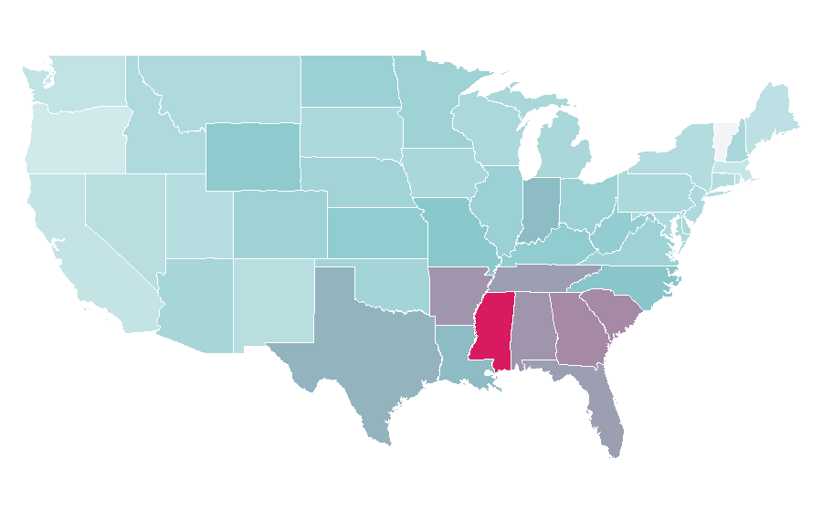 Affinity by region — Health insurance, United States