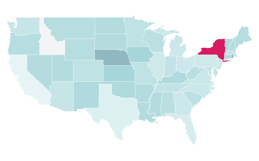 Affinity by region — Health insurance coverage in the United States, United States