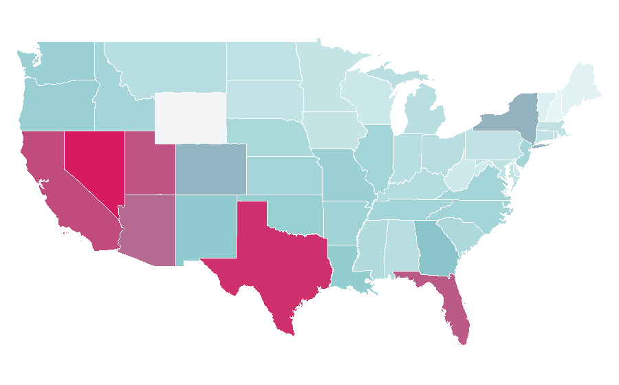 Affinität nach Region — Healthy food, USA