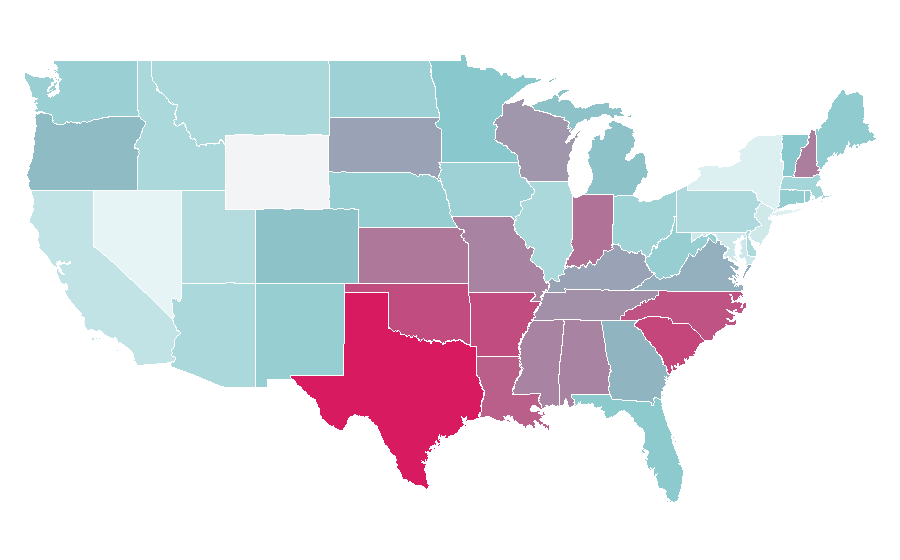 Affinity by region — Heartworms, United States