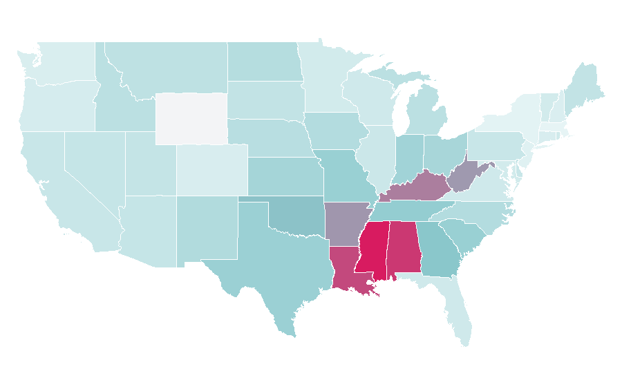 Affinity by region — Heat press, United States