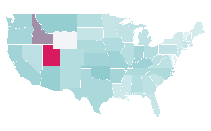 Affinity by region — Heath Ledger, United States