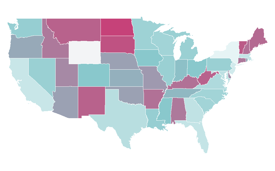 Affinity by region — Heavy metal guitar, United States