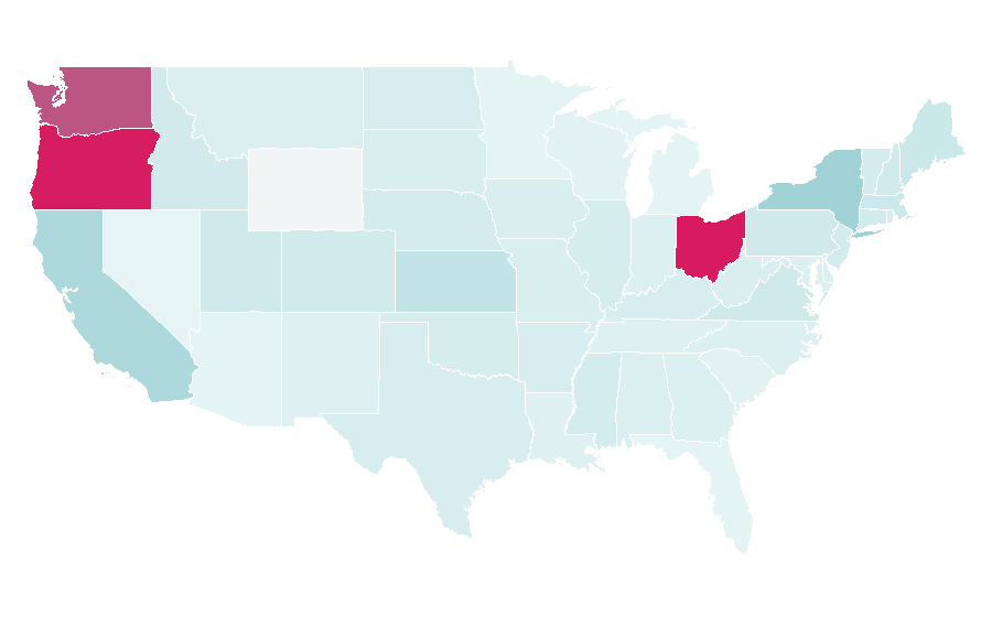 Affinity by region — Hebe, United States