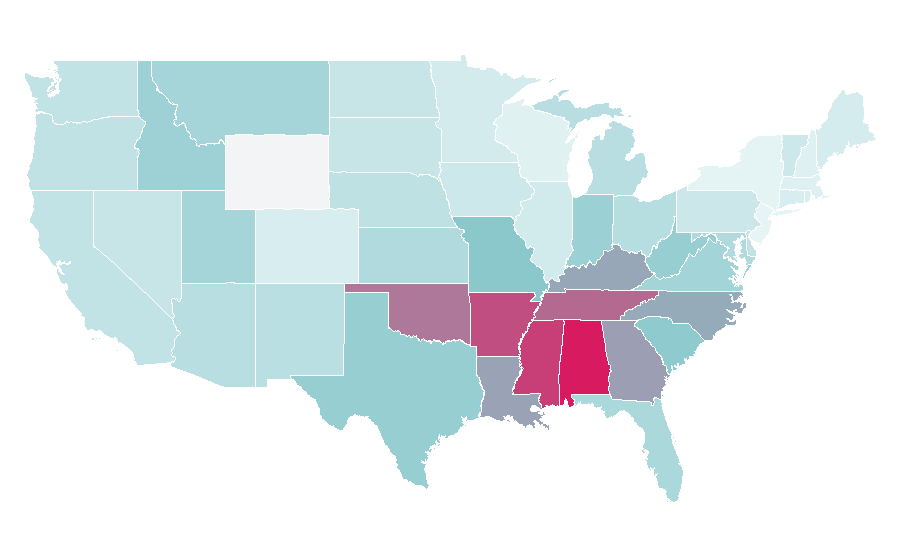 Affinity by region — Hebrew Bible, United States