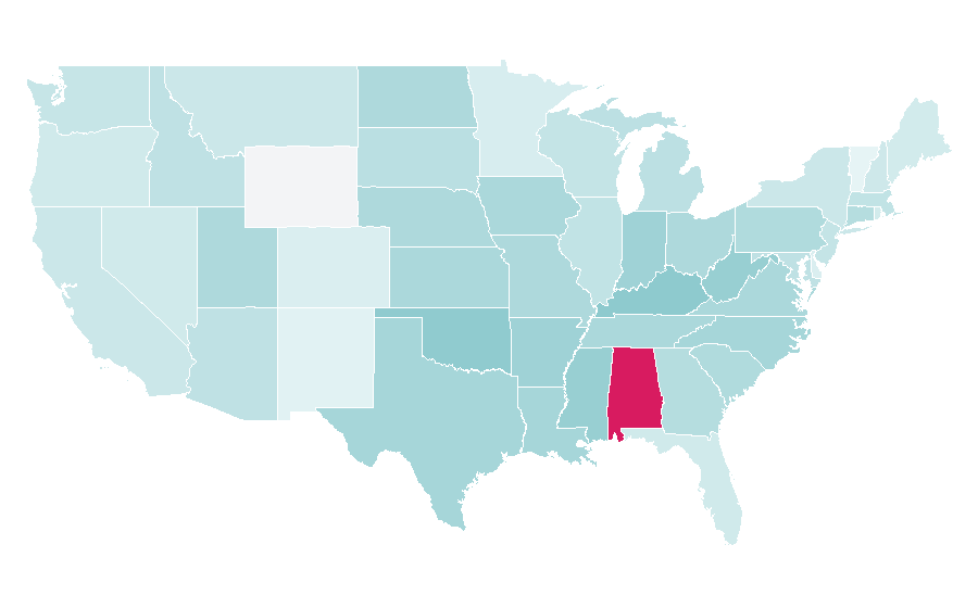 Affinity by region — Helen Keller, United States