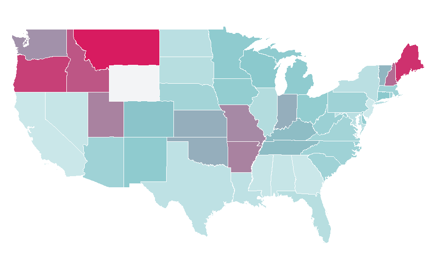 Affinity by region — Helen Mirren, United States