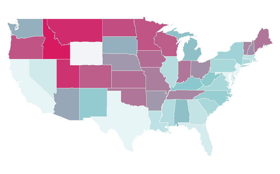 Affinity by region — Helix Sleep, United States