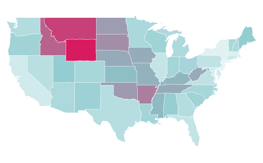 Affinity by region — Hell on Wheels (TV series), United States