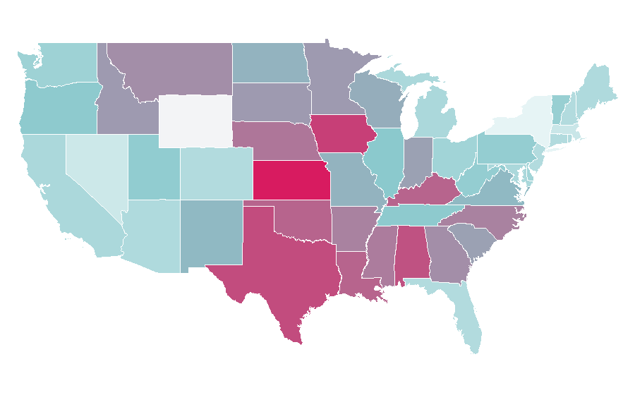 Affinity by region — Herbicide, United States