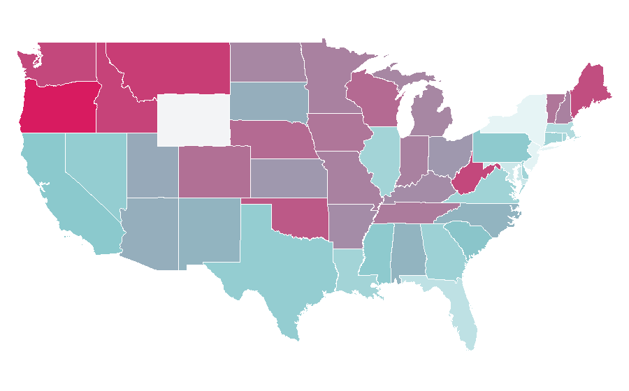 Affinity by region — Herding dog, United States