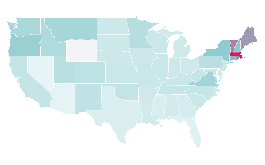 Affinity by region — Herman Melville, United States