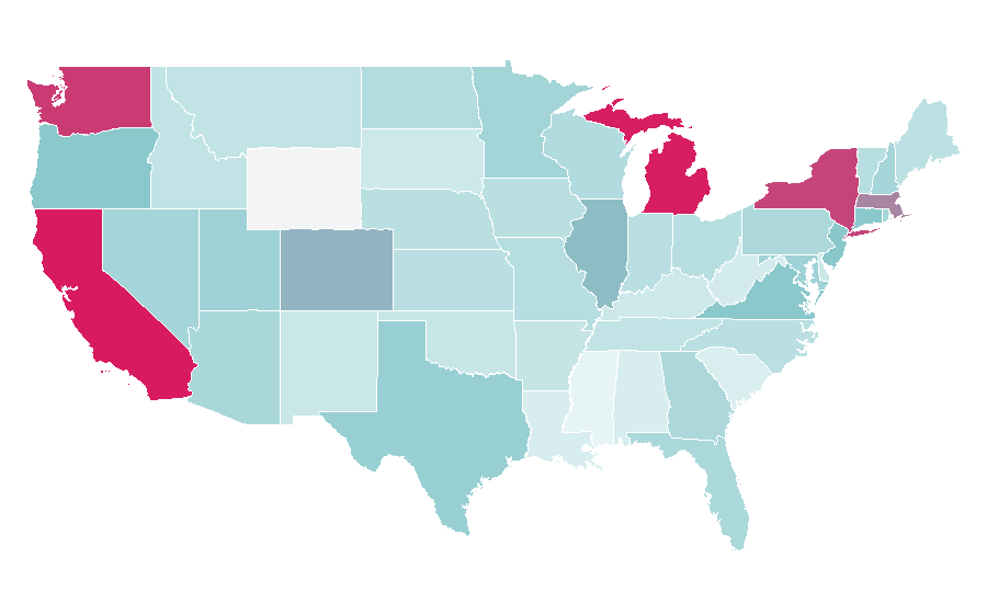 Affinity by region — Herman Miller (manufacturer), United States