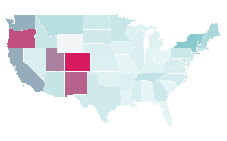 Affinity by region — Hermanos Gutiérrez, United States