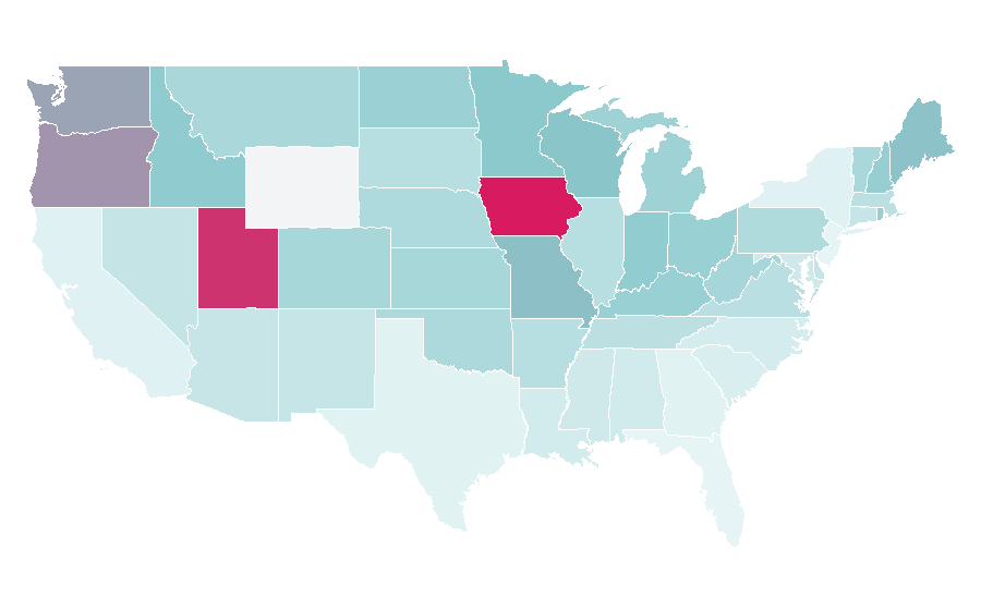 Affinity by region — HeroQuest (role-playing game), United States