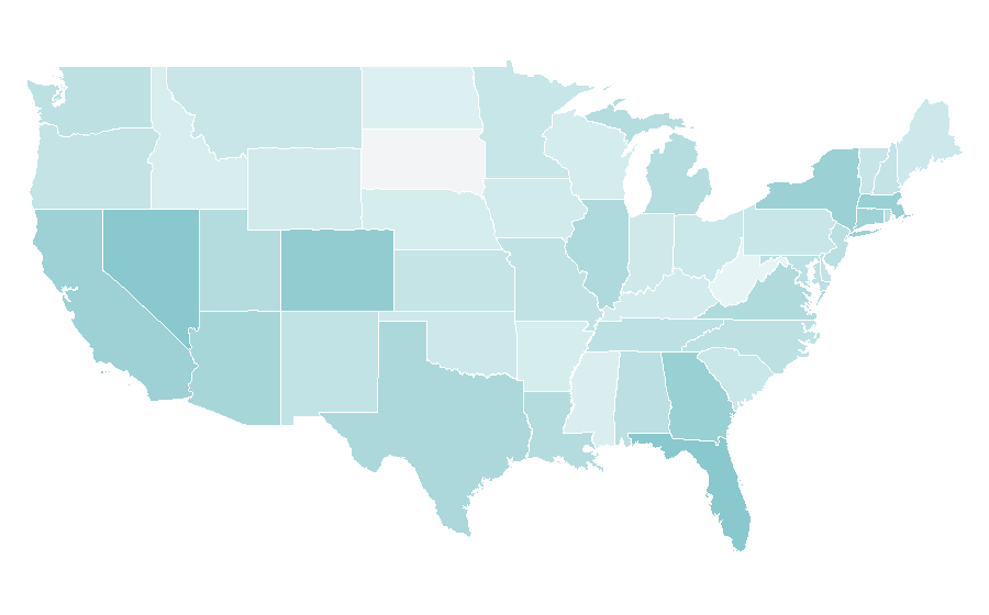Affinité par région — Hertz, États-Unis