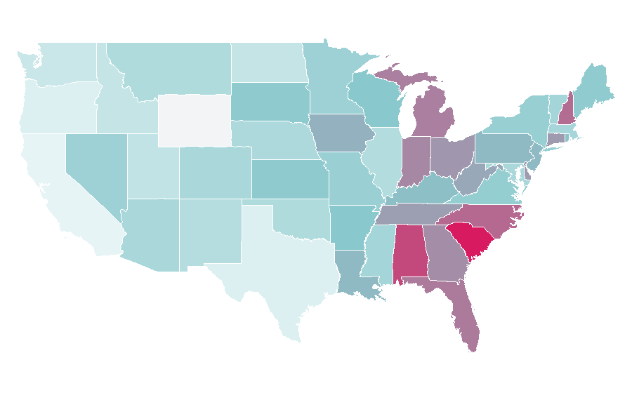 Affinity by region — HGTV, United States