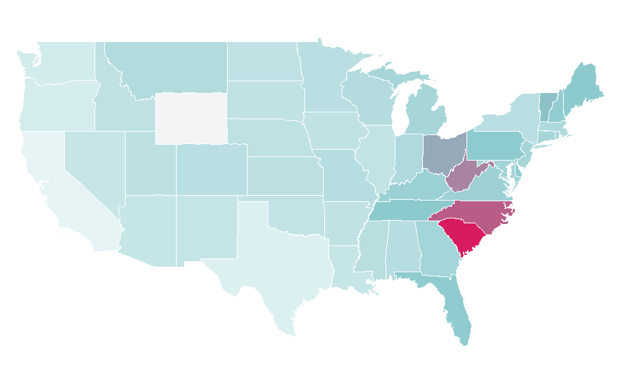 Affinity by region — HGTV Dream Home, United States