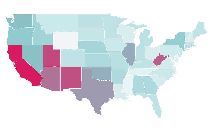 Affinity by region — High-heeled footwear, United States