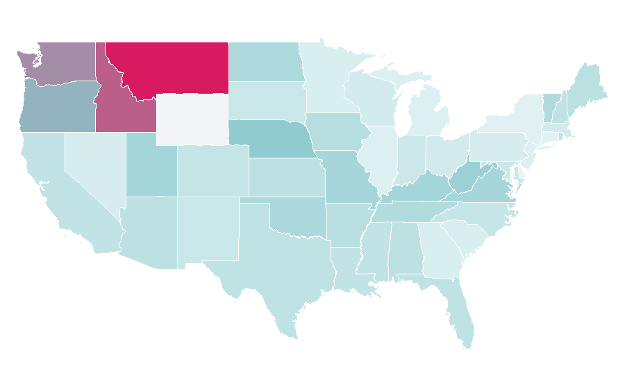 Affinity by region — Highlanders (rugby union), United States