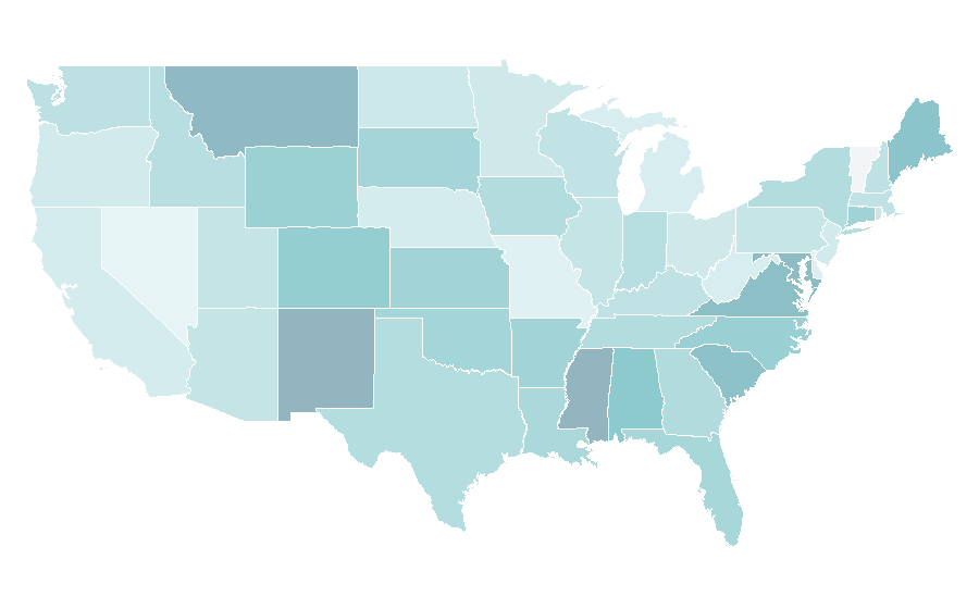 Affinity by region — Hilton Garden Inn, United States