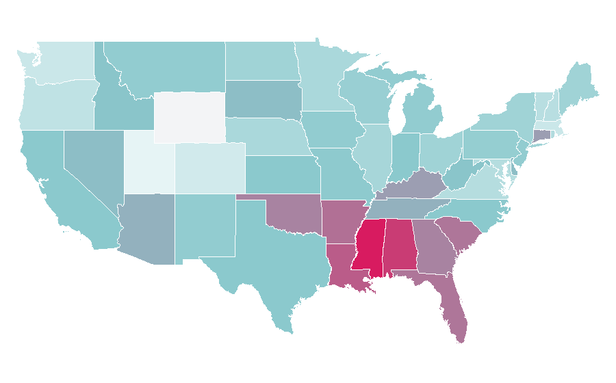 Affinity by region — Himalayan salt, United States