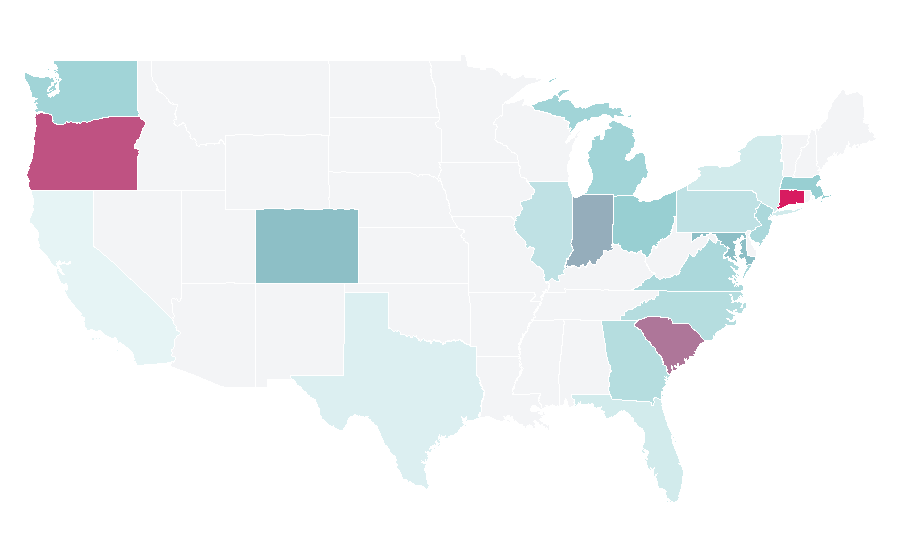 Affinity by region — Hochschule für Musik und Tanz Köln, United States
