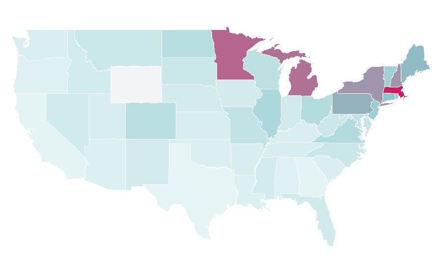 Affinity by region — Hockey Hall of Fame, United States