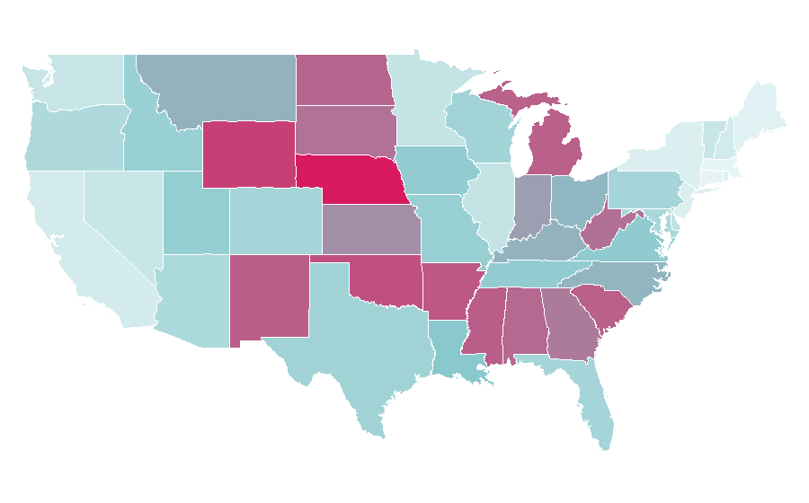 Affinity by region — Holiday Inn Express, United States