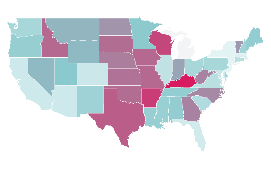 Affinity by region — Holstein Friesian cattle, United States