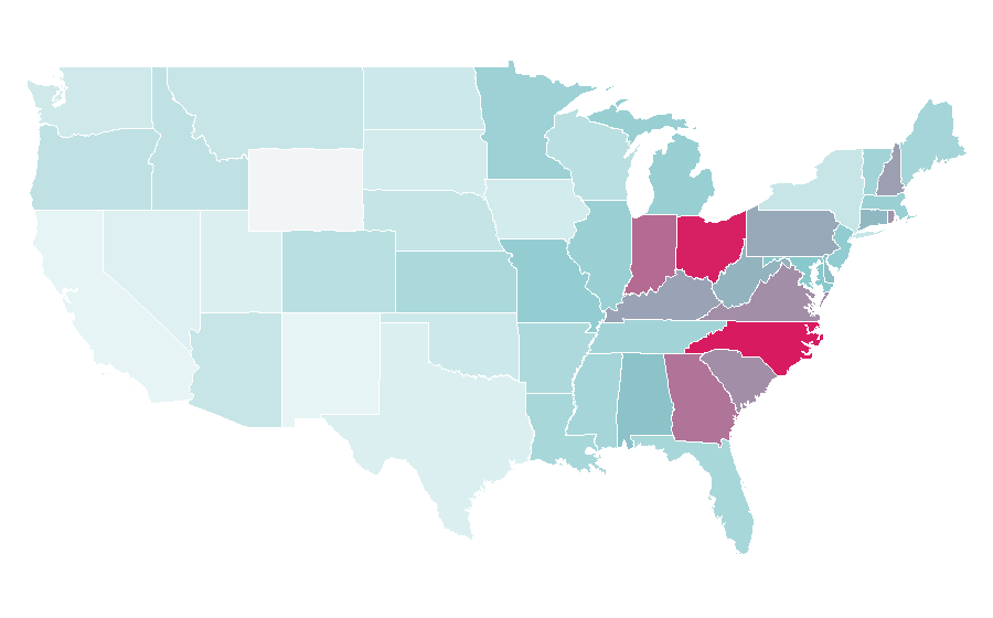 Affinity by region — Home equity line of credit, United States