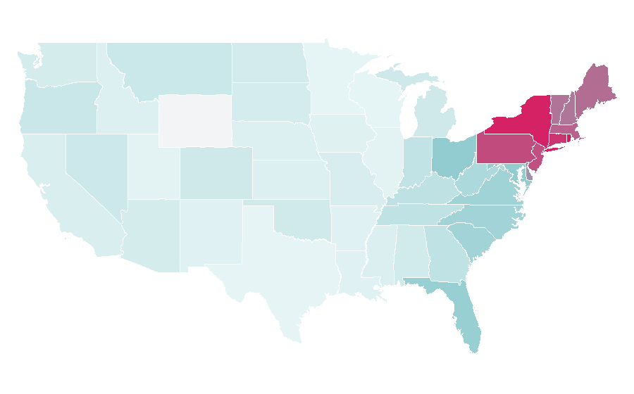 Affinity by region — Home Fries (film), United States