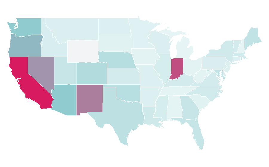 Affinity by region — Homelessness, United States