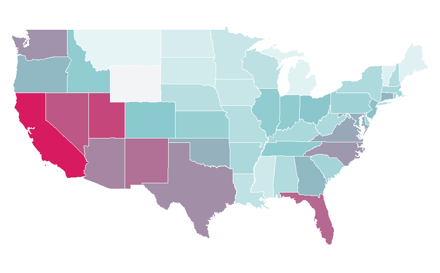 Affinity by region — Honda Civic Type R, United States
