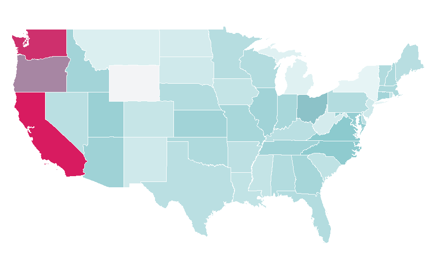 Affinity by region — Honda Insight, United States