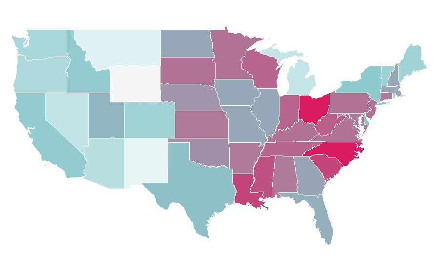 Affinity by region — Honda Pilot, United States