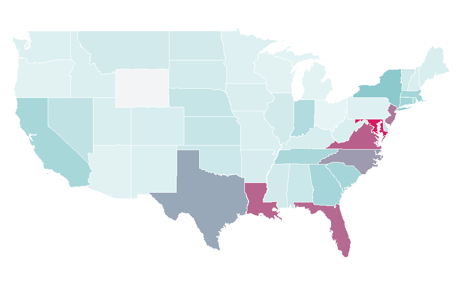 Affinity by region — Honduras national football team, United States