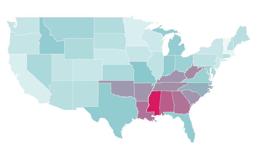 Affinity by region — Hooked on Phonics, United States