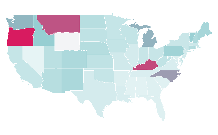 Affinity by region — Hops, United States