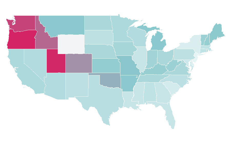 Affinity by region — Horizon Zero Dawn, United States