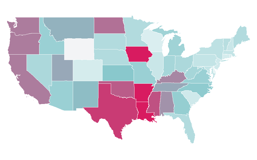 Affinity by region — Horn (instrument), United States