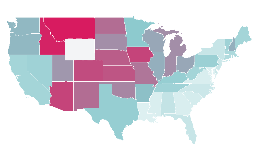 Affinity by region — Horrible Bosses, United States