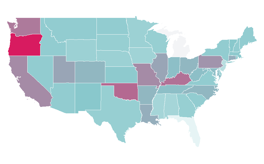 Affinity by region — Horror comedy, United States