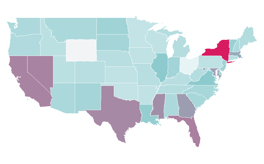 Afinidade por região — Hospitality industry, Estados Unidos