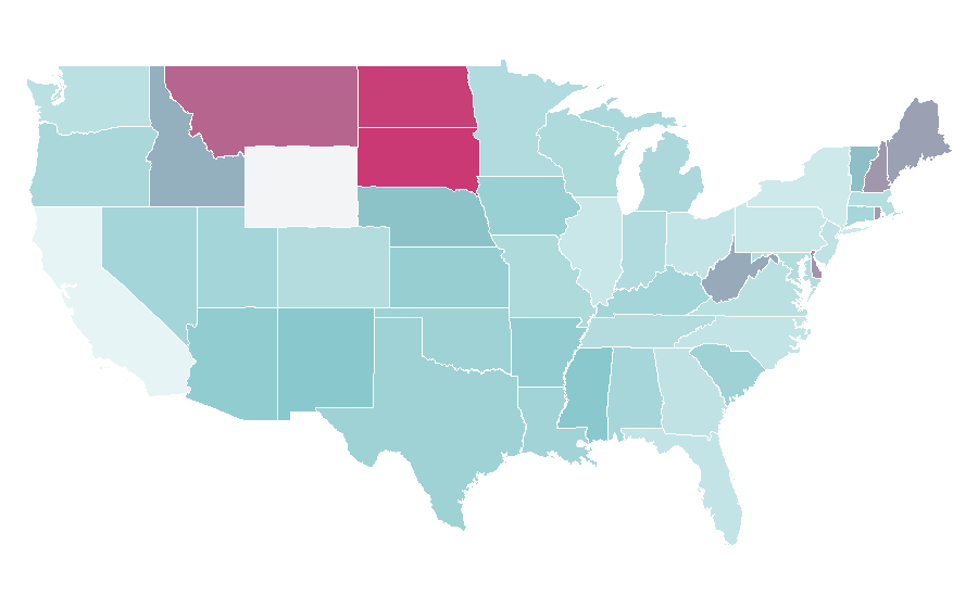 Afinidad por región — Hospitality service, Estados Unidos