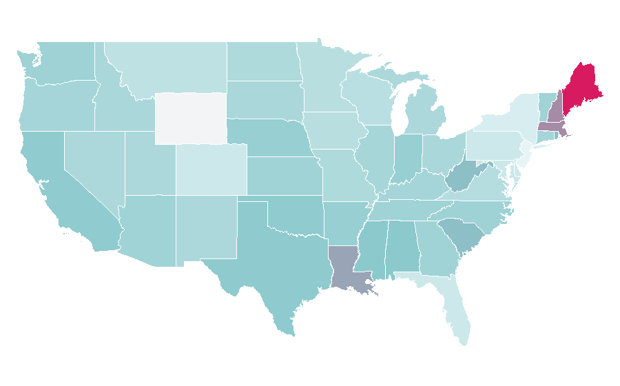 Affinity by region — Hot dog bun, United States